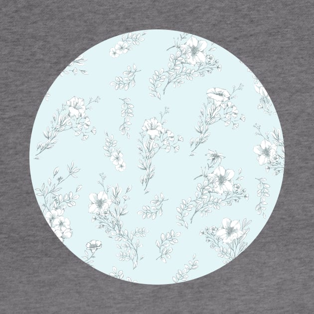 Flowers on pastel blue by joyandgrace